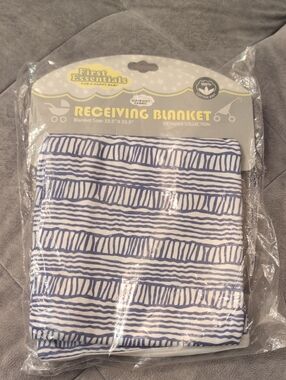 Essentials Blue and White Stripe Baby Receiving Blanket